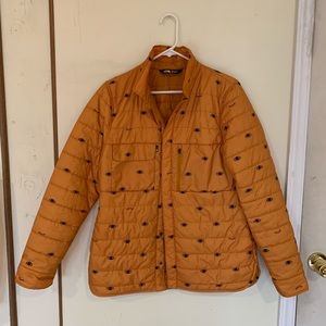 The North Face Yellow Printed Puffer Jacket